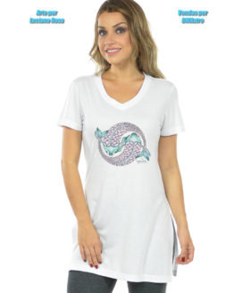 Longline Feminina peixes