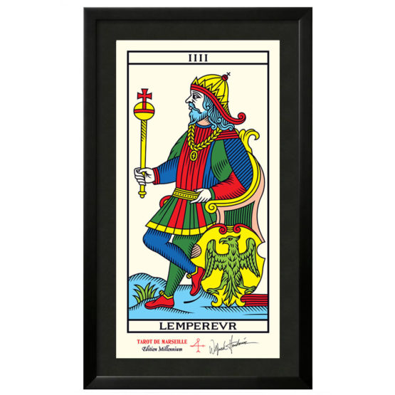 Quadro Emoldurado Taro de Marseille Arcano Maior 04 O Imperador Edition Millenium de Wilfried Houdouin Assinado - Exclusivo DMAstro Brasil