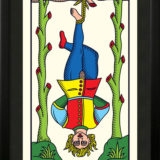 Quadro Emoldurado Taro de Marseille Arcano Maior 12 O Pendurado ou O Enforcado Millenium de Wilfried Houdouin Assinado - Exclusivo DMAstro Brasil - Image 2
