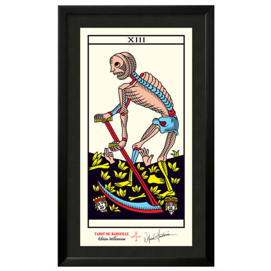 Quadro Emoldurado Taro de Marseille Arcano Maior 13 A Morte Millenium de Wilfried Houdouin Assinado - Exclusivo DMAstro Brasil