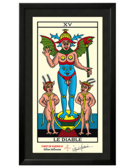 Quadro Emoldurado Taro de Marseille Arcano Maior 15 O Diabo Edition Millenium Wilfried Houdouin Base 2 DMAstro Brasil