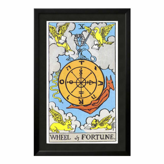 Quadro Emoldurado Tarô Rider-Waite Arcano Maior 10 A Roda da Fortuna de Arthur Edward Waite e Pamela Colman Smith