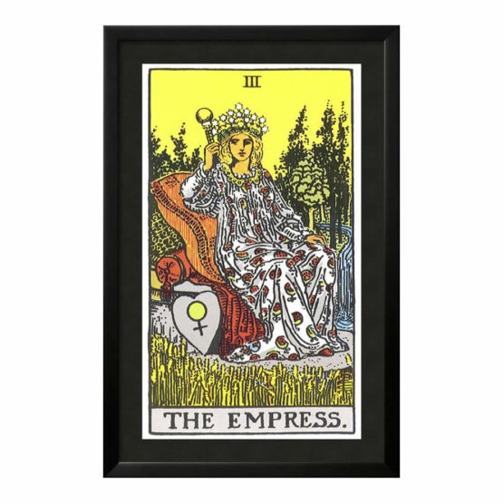 Quadro Emoldurado Tarô Rider-Waite Arcano Maior 3 A Imperatriz de Arthur Edward Waite e Pamela Colman Smith