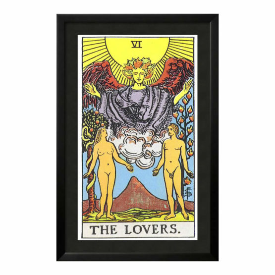 Quadro Emoldurado Tarô Rider-Waite Arcano Maior 6 Os Enamorados de Arthur Edward Waite e Pamela Colman Smith