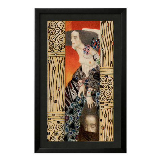Quadro Emoldurado Tarô Golden Klimt Arcano Maior 11 A Força de Gustave Klimt