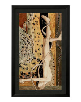 Quadro Emoldurado Taro Golden Gustave Klimt Arcano Maior 12 O Pendurado Enforcado DMAstro Brasil Loja Holistica Base