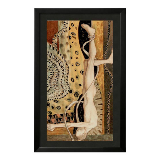 Quadro Emoldurado Tarô Golden Klimt Arcano Maior 12 O Pendurado - O Enforcado de Gustave Klimt