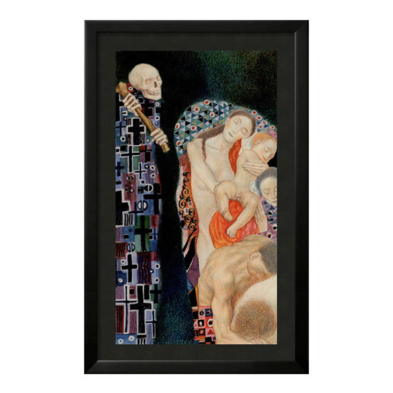 Quadro Emoldurado Tarô Golden Klimt Arcano Maior 13 A Morte de Gustave Klimt