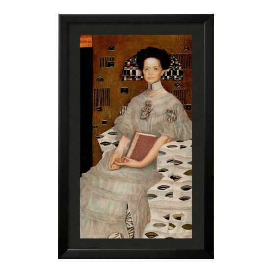 Quadro Emoldurado Tarô Golden Klimt Arcano Maior 2 Alta Sacedotisa de Gustave Klimt