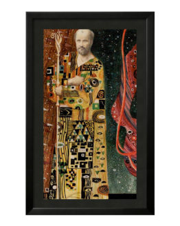 Quadro Emoldurado Taro Golden Gustave Klimt Arcano Maior 5 O Hierofante DMAstro Brasil Loja Holistica Base