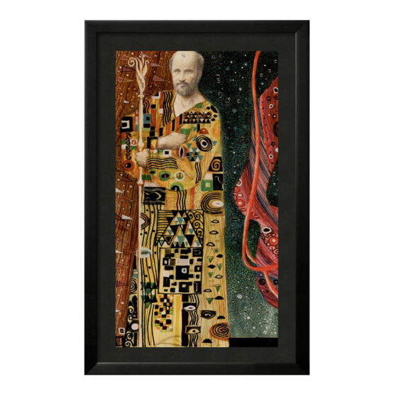 Quadro Emoldurado Tarô Golden Klimt Arcano Maior 5 O Hierofante de Gustave Klimt