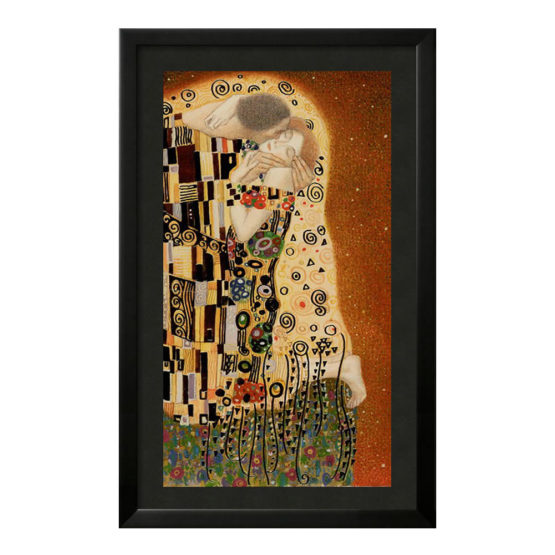 Quadro Emoldurado Tarô Golden Klimt Arcano Maior 6 Os Enamorados de Gustave Klimt
