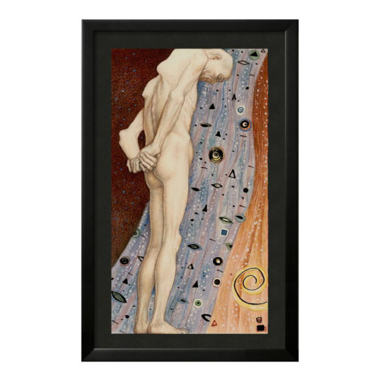 Quadro Emoldurado Tarô Golden Klimt Arcano Maior 9 O Eremita de Gustave Klimt