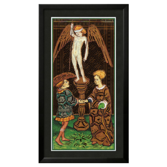 Quadro Emoldurado Tarô Visconti Sforza Arcano Maior 6 Os Enamorados de A. A. Atanassov