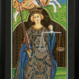 Quadro Emoldurado Tarô Visconti Sforza Arcano Maior 8 A Justiça de A. A. Atanassov - Image 2