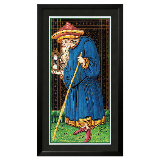 Quadro Emoldurado Tarô Visconti Sforza Arcano Maior 9 O Eremita de A. A. Atanassov