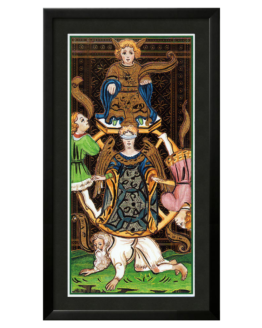 Quadro Emoldurado Taro Visconti-Sforza Arcano Maior 10 A Roda da Fortuna DMAstro Brasil Loja Holistica Base