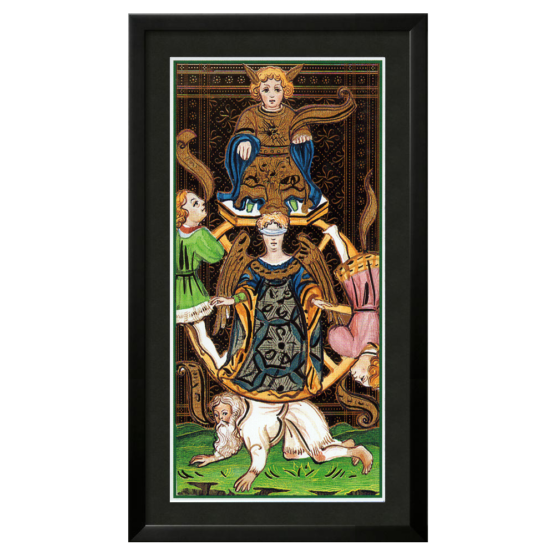 Quadro Emoldurado Tarô Visconti Sforza Arcano Maior 10 A Roda da Fortuna de A. A. Atanassov