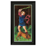 Quadro Emoldurado Tarô Visconti Sforza Arcano Maior 11 A Força de A. A. Atanassov