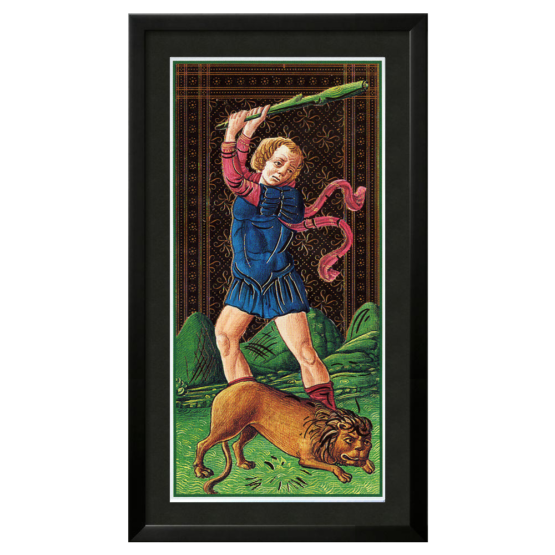 Quadro Emoldurado Tarô Visconti Sforza Arcano Maior 11 A Força de A. A. Atanassov