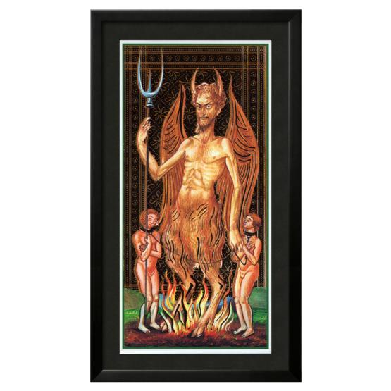 Quadro Emoldurado Tarô Visconti Sforza Arcano Maior 15 O Diabo de A. A. Atanassov