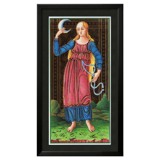 Quadro Emoldurado Tarô Visconti Sforza Arcano Maior 18 A Lua de A. A. Atanassov