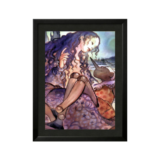 Quadro Emoldurado Manara Erotic Tarot Arcano Maior 0 O Louco de Milo Manara